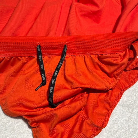 Orange Rabbit Athletic running Shorts with Black Waistband - Picture 5 of 8